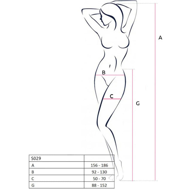 PASSION - S029 SCHWARZE STRUMPFSTRUMPFHOSE EINE GRÖSSE - Strapsstrümpfe