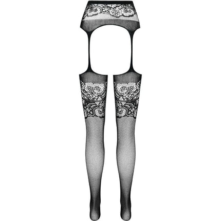 PASSION - S029 SCHWARZE STRUMPFSTRUMPFHOSE EINE GRÖSSE - Strapsstrümpfe