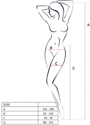 PASSION - S030 STRUMPFHOSE MIT SCHWARZEM GARTER EINE GRÖSSE - Strapsstrümpfe