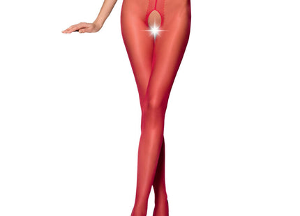 Rote sheer strumpfhose mit spitzenbund und offenem rückendesign aus 20 den für passion tiopen 001 schwarze strumpfhose