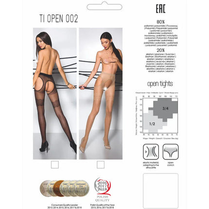 PASSION - TIOPEN 002 SCHWARZE STRUMPFHOSE 1/2 20 DEN - Strumpfhose