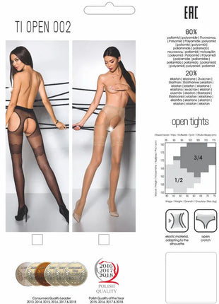 PASSION - TIOPEN 002 SCHWARZE STRUMPFHOSE 1/2 20 DEN - Strumpfhose