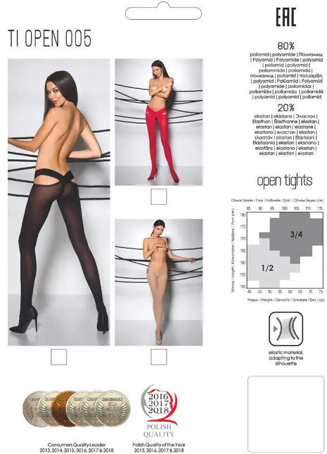 PASSION - TIOPEN 005 SCHWARZE STRUMPFHOSE 1/2 60 DEN - Strumpfhose