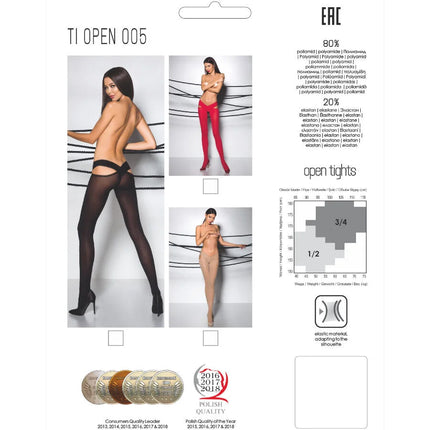 PASSION - TIOPEN 005 SCHWARZE STRUMPFHOSE 1/2 60 DEN - Strumpfhose