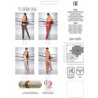 Offene schwarze, rote und weiße strumpfhose passion tiopen 006 aus 80% polyamid und 20% elastan