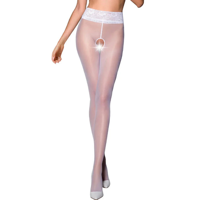 PASSION - TIOPEN 008 WEISSE STRUMPFHOSE 1/2 30 DEN - Strumpfhose