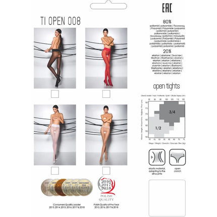 PASSION - TIOPEN 008 WEISSE STRUMPFHOSE 1/2 30 DEN - Strumpfhose