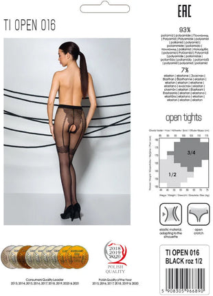PASSION - TIOPEN 016 SCHWARZE STRUMPFHOSE 1/2 20 DEN - Strumpfhose