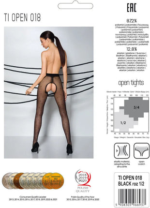 PASSION - TIOPEN 018 SCHWARZE STRUMPFHOSE 1/2 20 DEN - Strumpfhose