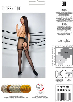 PASSION - TIOPEN 019 SCHWARZE STRUMPFHOSE 1/2 20 DEN - Strumpfhose