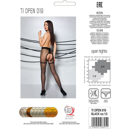 PASSION - TIOPEN 019 SCHWARZE STRUMPFHOSE 1/2 20 DEN - Strumpfhose