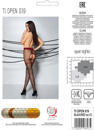 PASSION - TIOPEN 019 SCHWARZE STRUMPFHOSE 1/2 20 DEN - Strumpfhose