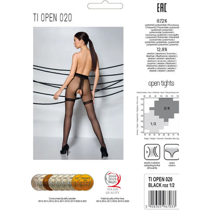 PASSION - TIOPEN 020 SCHWARZE STRUMPFHOSE 1/2 20 DEN - Strumpfhose
