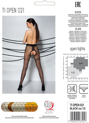 PASSION - TIOPEN 021 SCHWARZE STRUMPFHOSE 1/2 20 DEN - Strumpfhose