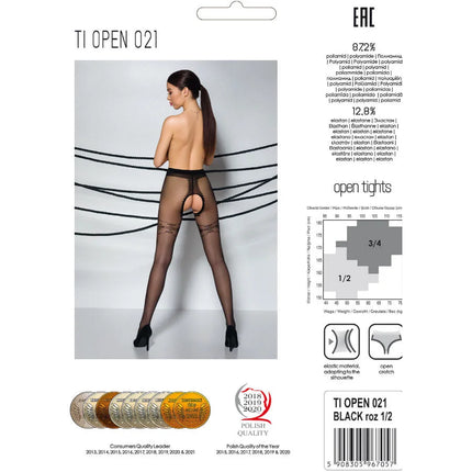 PASSION - TIOPEN 021 SCHWARZE STRUMPFHOSE 1/2 20 DEN - Strumpfhose
