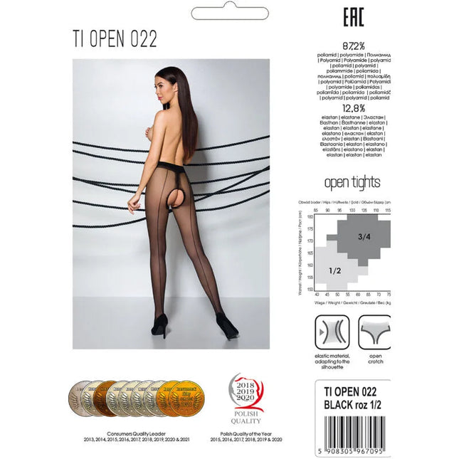 PASSION - TIOPEN 022 SCHWARZE STRUMPFHOSE 1/2 20 DEN - Strumpfhose
