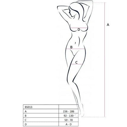 PASSION - WOMAN BS013 WEISSER BODYSTOCKING EINE GRÖSSE - Bodystocking
