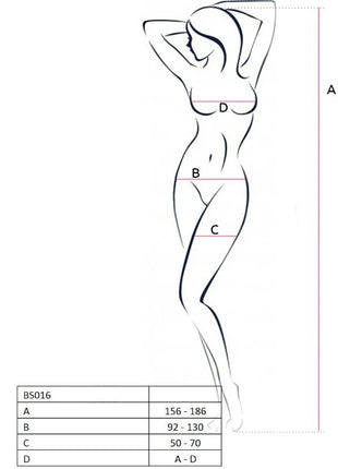 PASSION - WOMAN BS016 BODYSTOCKING SCHWARZ EINE GRÖSSE