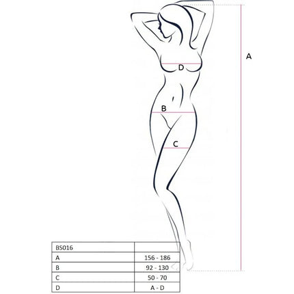 PASSION - WOMAN BS016 WEISSER BODYSTOCKING EINE GRÖSSE