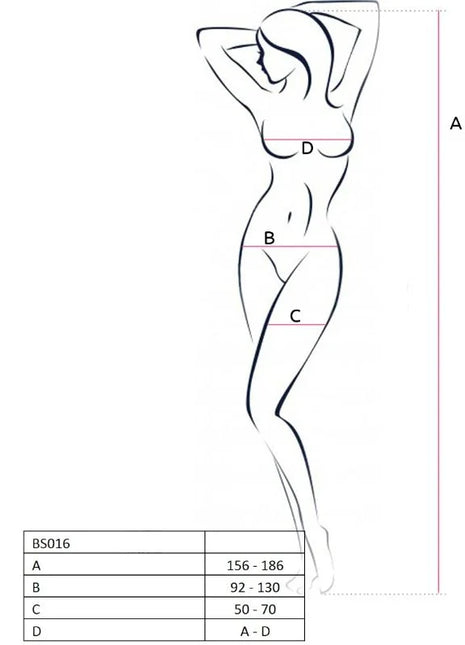 PASSION - WOMAN BS016 WEISSER BODYSTOCKING EINE GRÖSSE
