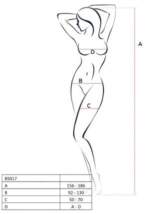 PASSION - WOMAN BS017 BODYSTOCKING SCHWARZ EINE GRÖSSE