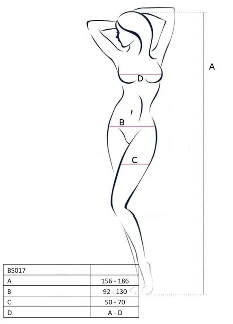 PASSION - WOMAN BS017 BODYSTOCKING SCHWARZ EINE GRÖSSE