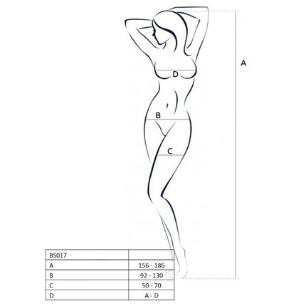 PASSION - WOMAN BS017 WEISSER BODYSTOCKING EINE GRÖSSE