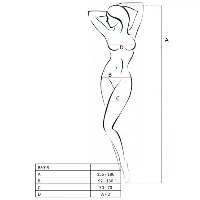 PASSION - WOMAN BS019 WEISSER BODYSTOCKING EINE GRÖSSE - Bodystocking