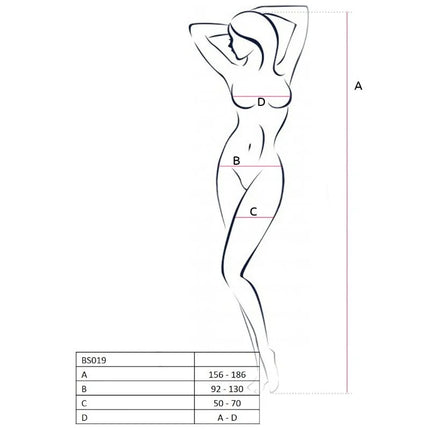 PASSION - WOMAN BS019 WEISSER BODYSTOCKING EINE GRÖSSE