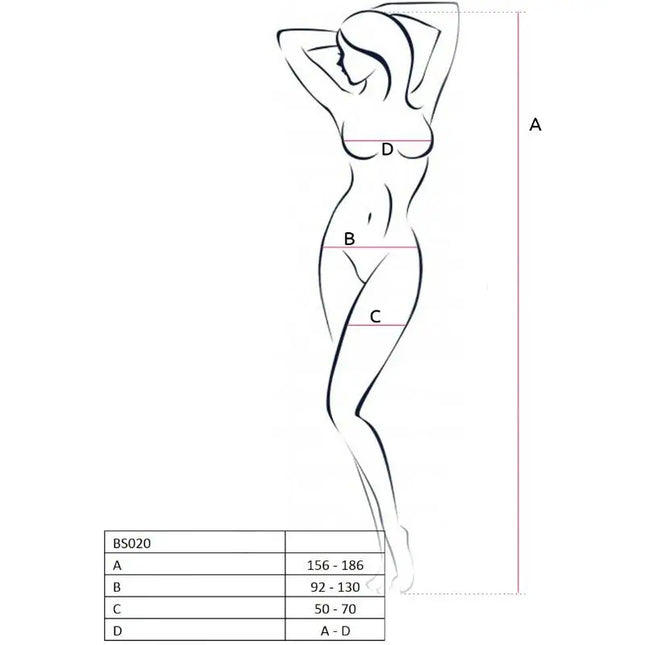 PASSION - WOMAN BS020 WEISSER BODYSTOCKING EINE GRÖSSE - Bodystocking