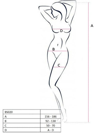 PASSION - WOMAN BS020 WEISSER BODYSTOCKING EINE GRÖSSE