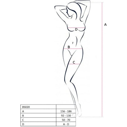 PASSION - WOMAN BS020 WEISSER BODYSTOCKING EINE GRÖSSE