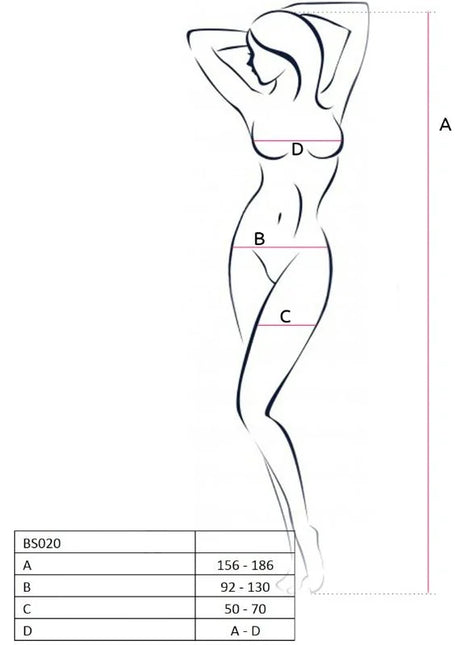 PASSION - WOMAN BS020 WEISSER BODYSTOCKING EINE GRÖSSE