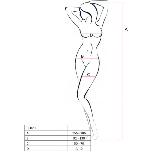 PASSION - WOMAN BS020 WEISSER BODYSTOCKING EINE GRÖSSE