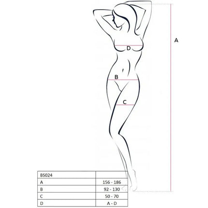 PASSION - WOMAN BS024 WEISSER BODYSTOCKING EINE GRÖSSE - Bodystocking