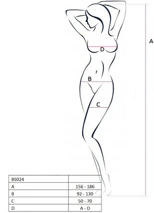 PASSION - WOMAN BS024 WEISSER BODYSTOCKING EINE GRÖSSE
