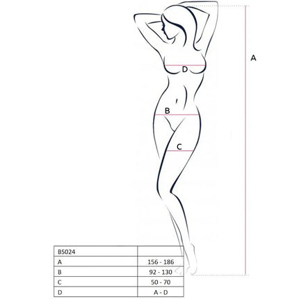 PASSION - WOMAN BS024 WEISSER BODYSTOCKING EINE GRÖSSE