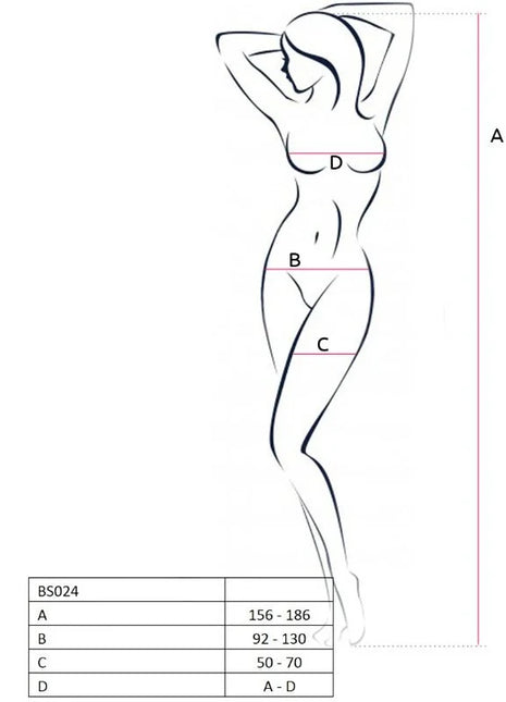 PASSION - WOMAN BS024 WEISSER BODYSTOCKING EINE GRÖSSE