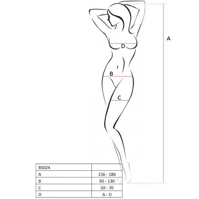 PASSION - WOMAN BS024 WEISSER BODYSTOCKING EINE GRÖSSE