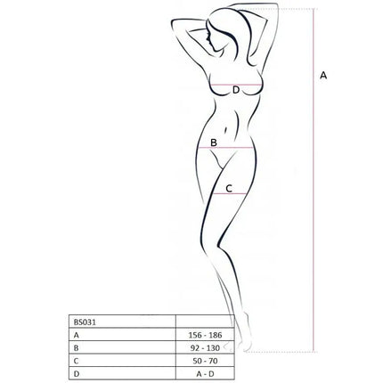 PASSION - WOMAN BS031 WEISSER BODYSTOCKING EINE GRÖSSE - Bodystocking