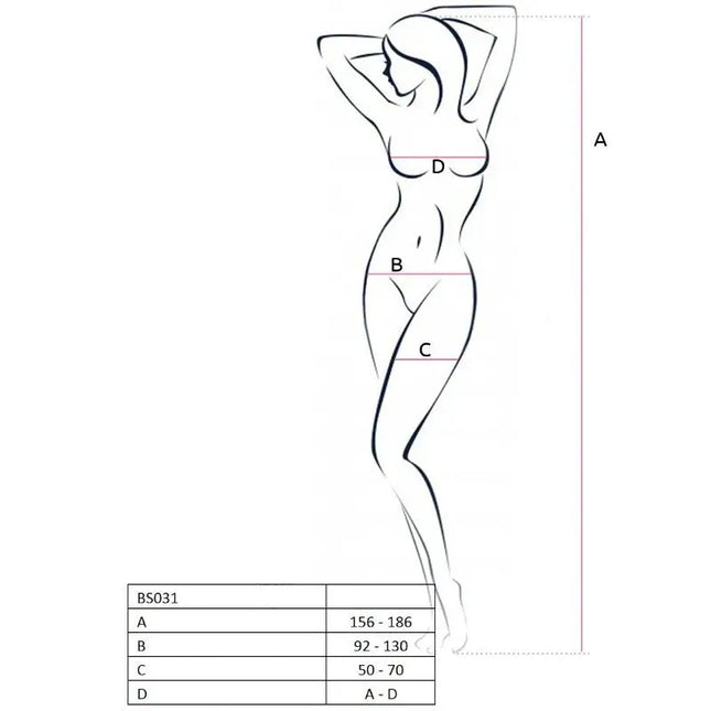 PASSION - WOMAN BS031 WEISSER BODYSTOCKING EINE GRÖSSE - Bodystocking