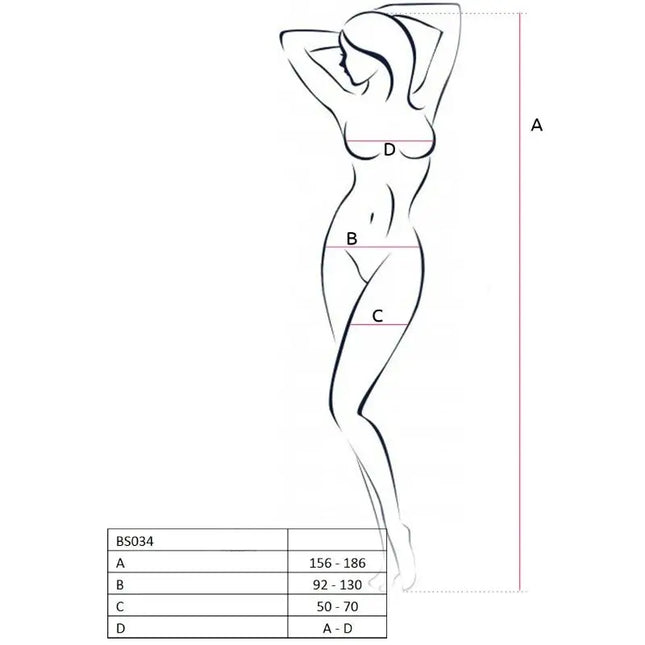 PASSION - WOMAN BS034 ROTER BODYSTOCKING EINE GRÖSSE - Bodystocking