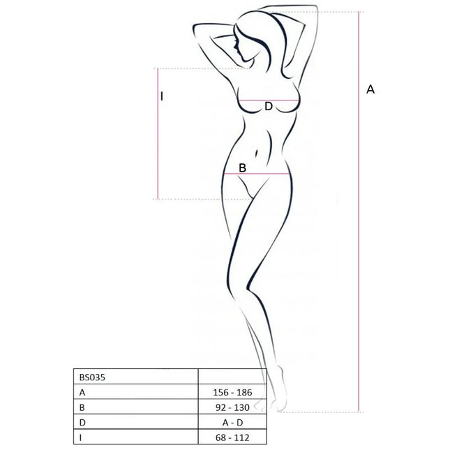 PASSION - WOMAN BS035 WEISSER BODYSTOCKING EINE GRÖSSE