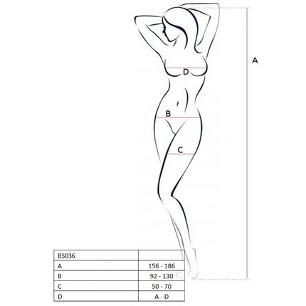 PASSION - WOMAN BS036 WEISSER BODYSTOCKING EINE GRÖSSE - Bodystocking