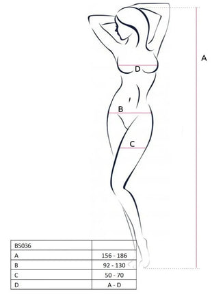 PASSION - WOMAN BS036 WEISSER BODYSTOCKING EINE GRÖSSE