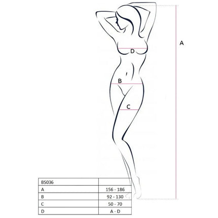PASSION - WOMAN BS036 WEISSER BODYSTOCKING EINE GRÖSSE