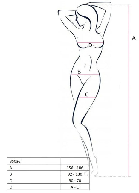 PASSION - WOMAN BS036 WEISSER BODYSTOCKING EINE GRÖSSE
