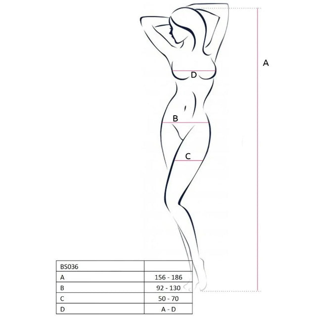 PASSION - WOMAN BS036 WEISSER BODYSTOCKING EINE GRÖSSE