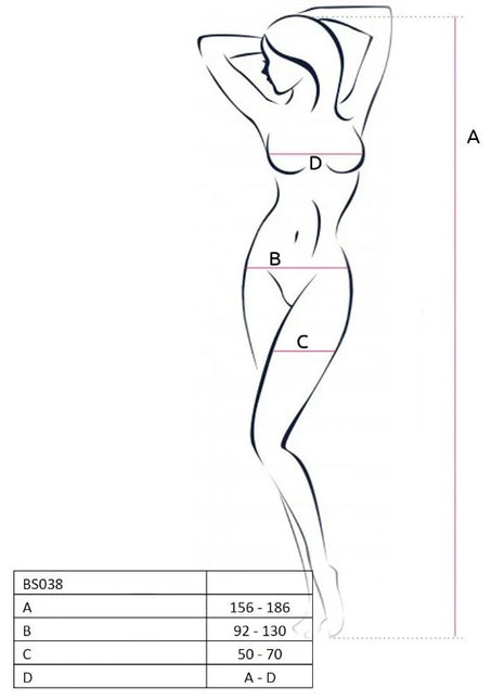 PASSION - WOMAN BS038 WEISSER BODYSTOCKING EINE GRÖSSE