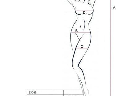 PASSION - WOMAN BS045 BODYSTOCKING SCHWARZ EINE GRÖSSE